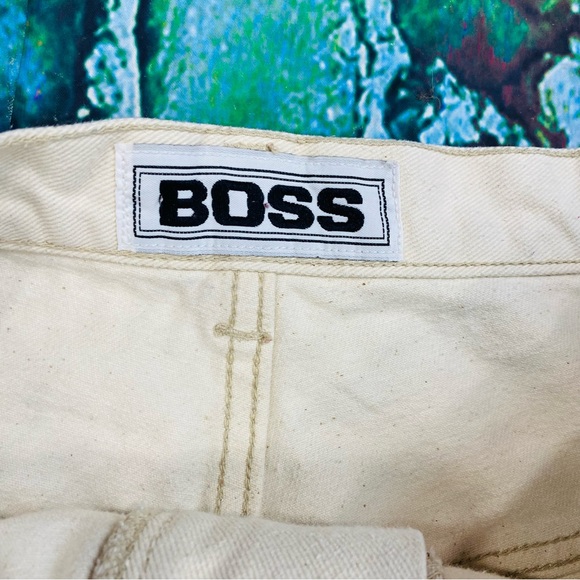 Vintage 90s Boss Baggy Fit cream colored jeans size 38X32 - Picture 3 of 6